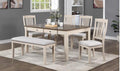 6-Piece Farmhouse Dining Set with Bench