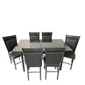 Black Marble Dining Table Set with 6 Chairs