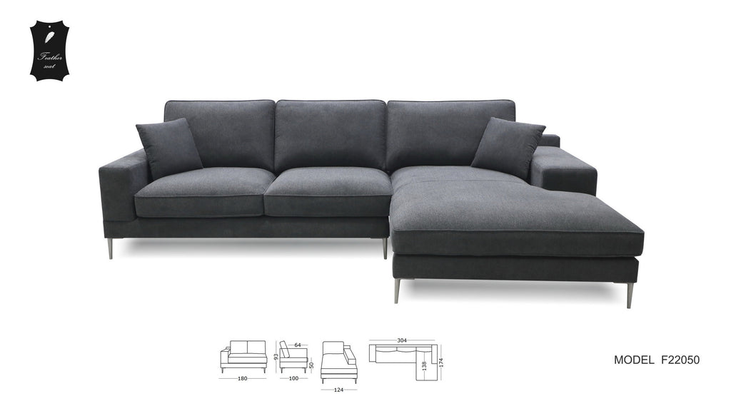 Feather Seat  L-Shape Sectional Sofa