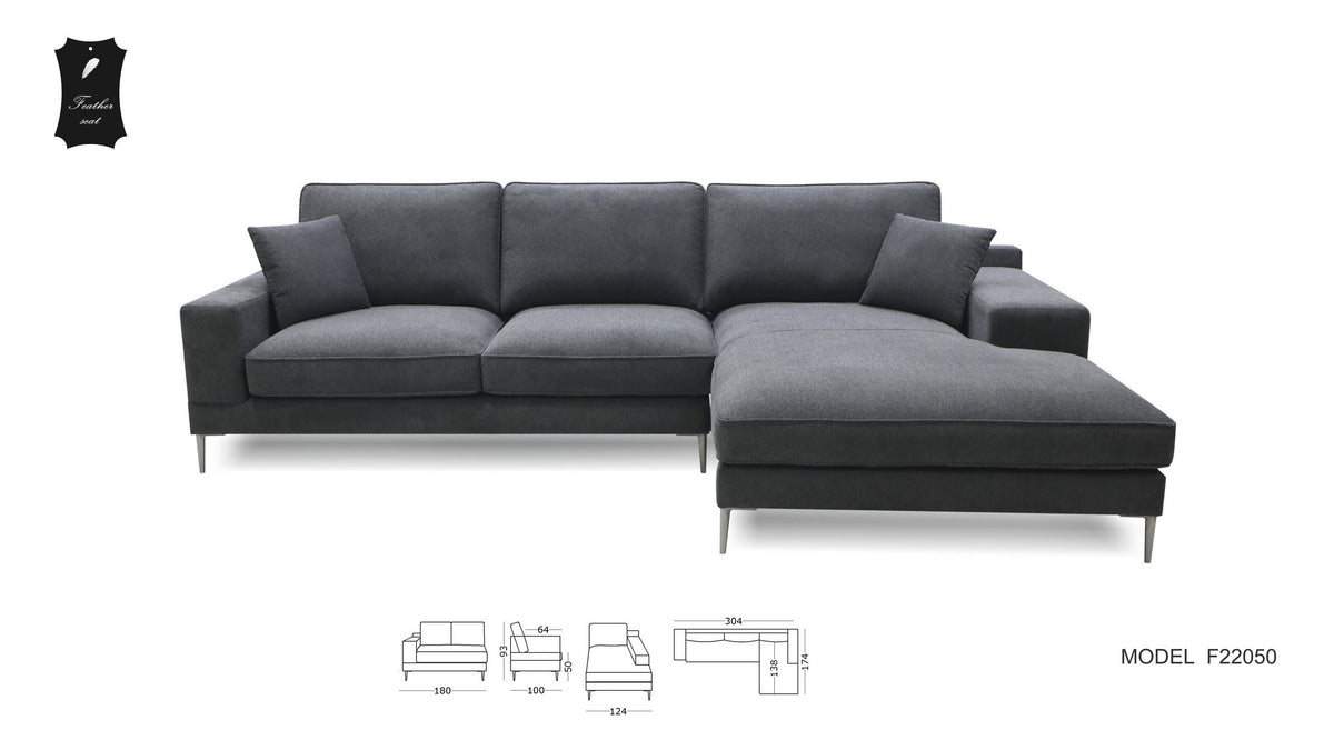 Feather Seat  L-Shape Sectional Sofa