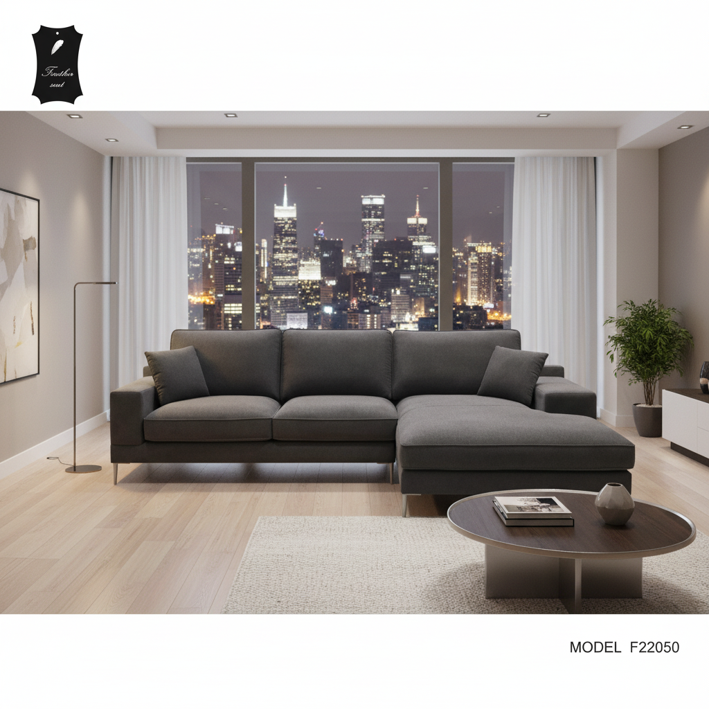 Feather Seat  L-Shape Sectional Sofa