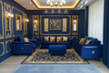 Royal Blue & Gold Sofa Set - Lighter Background